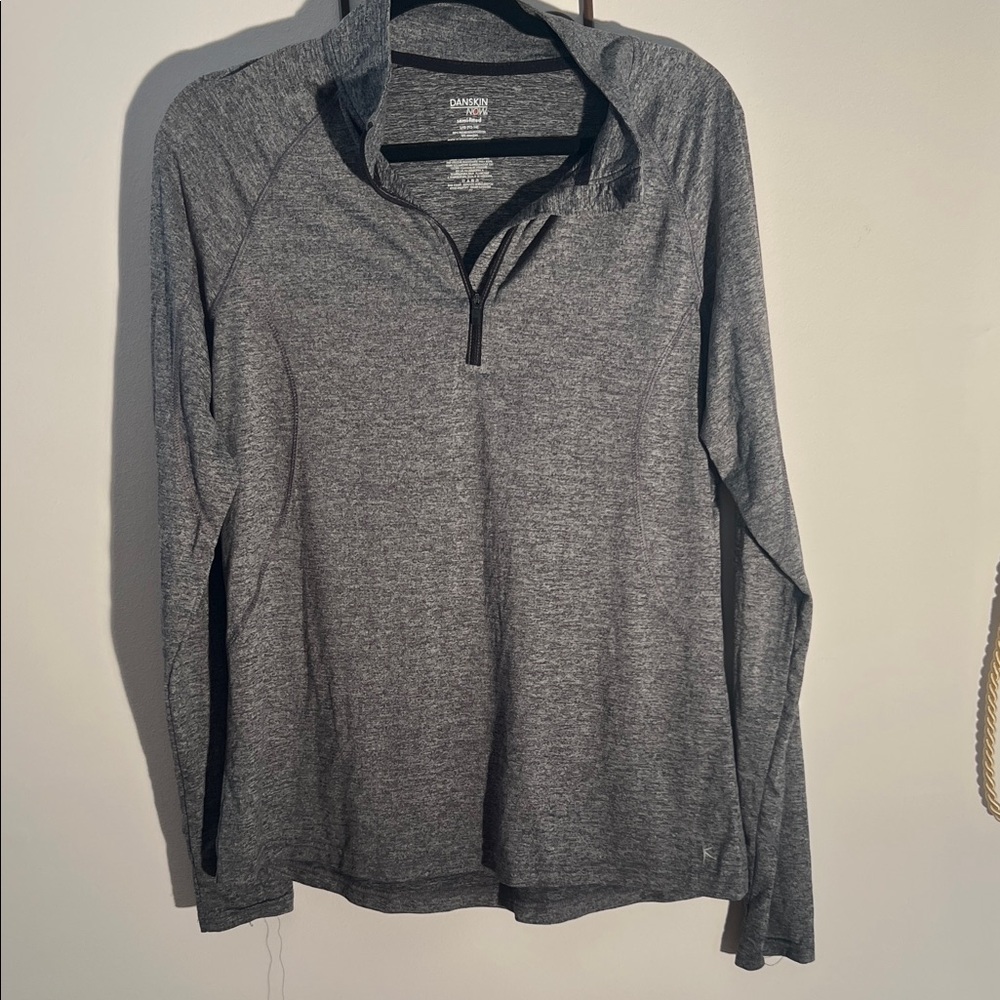Danskin Now Charcoal Quarter-Zip Hoodie
